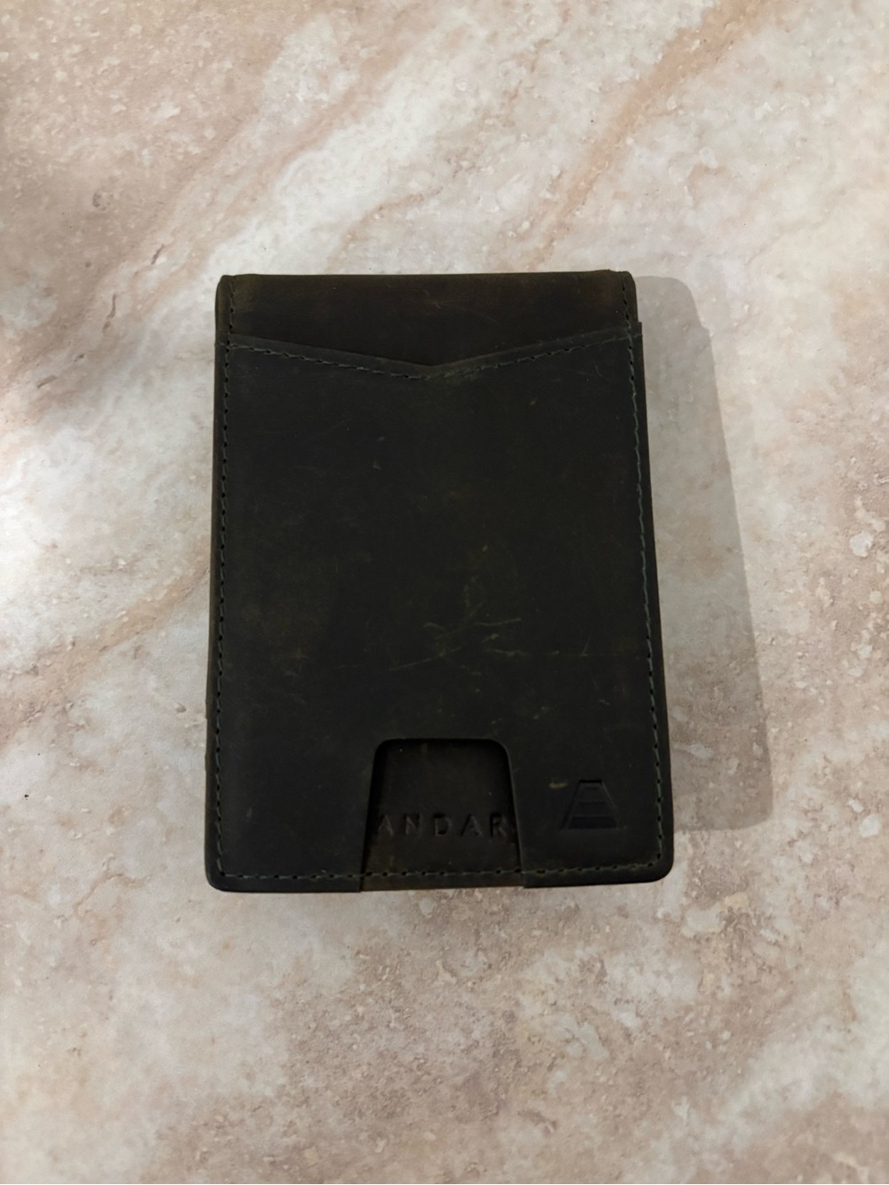 Andar Black Leather Minimalist Card Wallet